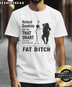 Hot Richard Dawkins T-shirt featuring the phrase about intelligence and humor, perfect for fans of witty apparel.