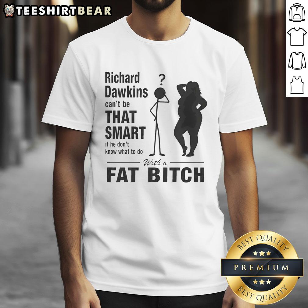 Hot Richard Dawkins T-shirt featuring the phrase about intelligence and humor, perfect for fans of witty apparel.