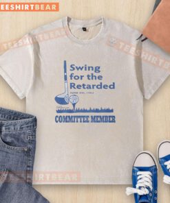 Vintage washed t-shirt featuring 'Hot Swing for the Retarded Committee Member' graphic from June 6th, 1982.