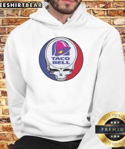 Vintage Hot Taco Bell x Grateful Dead logo hoodie showcasing a unique blend of pop culture and nostalgia.