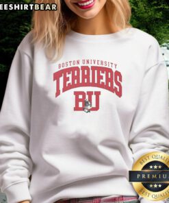 Alt Text: Classic logo sweatshirt featuring a stylish Nice Boston Terriers design, perfect for dog lovers and fashion enthusiasts.