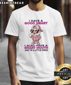 Alt Text: Funny 'Nice Duck I Have A Good Heart' T-Shirt featuring a duck graphic and witty text for a humorous style.
