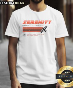 Nice Firefly Class Transport T-Shirt featuring a vintage-inspired design of the iconic spaceship from the sci-fi series.