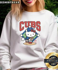 Nice Hello Kitty x Chicago Cubs pitch sweatshirt featuring a playful design perfect for fans and cozy wear.