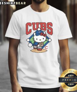 Hello Kitty X Chicago Cubs Pitch T-Shirt featuring a playful design, perfect for fans and collectors of unique apparel.