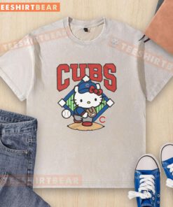 Nice Hello Kitty x Chicago Cubs pitch washed t-shirt featuring colorful graphics and a relaxed fit for fans.
