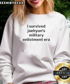 Alt Text: Nice I Survived Jaehyun's Military Enlistment Era Sweatshirt in stylish design, perfect for fans and collectors.