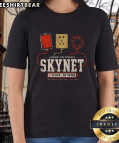 Nice Judgment Day Tech Statement Ladies Tee featuring a stylish graphic design, perfect for tech enthusiasts.