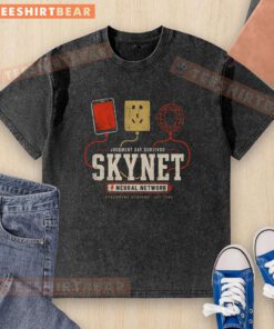 Alt Text: Nice Judgment Day tech statement washed t-shirt featuring a bold graphic design on a soft, casual fabric.