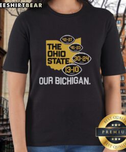 Nice Michigan Wolverines winning times Ohio State Buckeyes ladies tee showcasing team spirit and style.