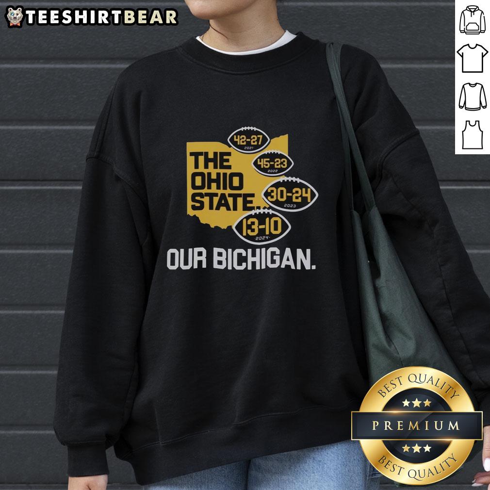 Nice Michigan Wolverines winning times Ohio State Buckeyes sweatshirt showcasing team pride and style.