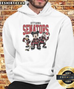 Nice Ottawa Senators Disney team ice hockey hoodie featuring vibrant colors and a cozy design for fans.