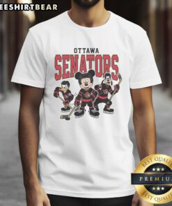 Nice Ottawa Senators Disney Team Ice Hockey T-Shirt featuring vibrant graphics and a comfortable fit for fans.