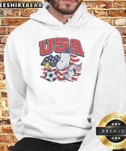 Nice Peanuts Snoopy X US Soccer hoodie featuring a playful Snoopy design, perfect for soccer fans and collectors.
