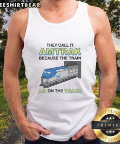 Fashionable 'Nice They Call It Name' tank top featuring train track design, perfect for casual summer outfits.