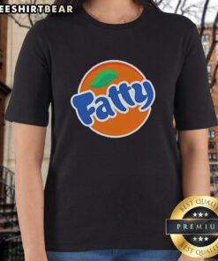 Official Fatty Fanta logo parody on a stylish ladies tee, perfect for casual wear and unique fashion statements.
