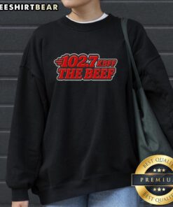 Official KBFF 102-7 The Beef Sweatshirt in stylish design, perfect for casual wear and showcasing your unique style.