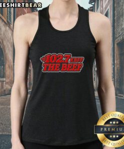 Official Kbff 102-7 The Beef Tank Top in stylish design, perfect for casual wear and fitness enthusiasts.
