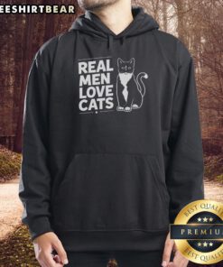 Official Real Men Love Cats Hoodie featuring a stylish design, perfect for cat lovers and casual wear.
