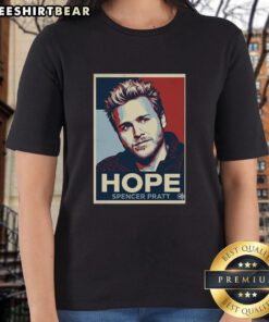 Official Spencer Pratt Hope and Change graphic ladies tee featuring a stylish design and vibrant colors.