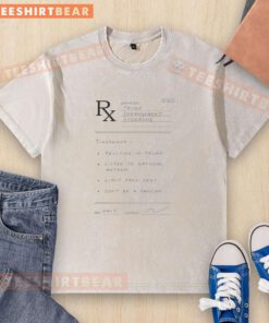 Funny Conservative Political T-Shirt featuring 'Official Trump Derangement Syndrome 2026 Prescription' design.