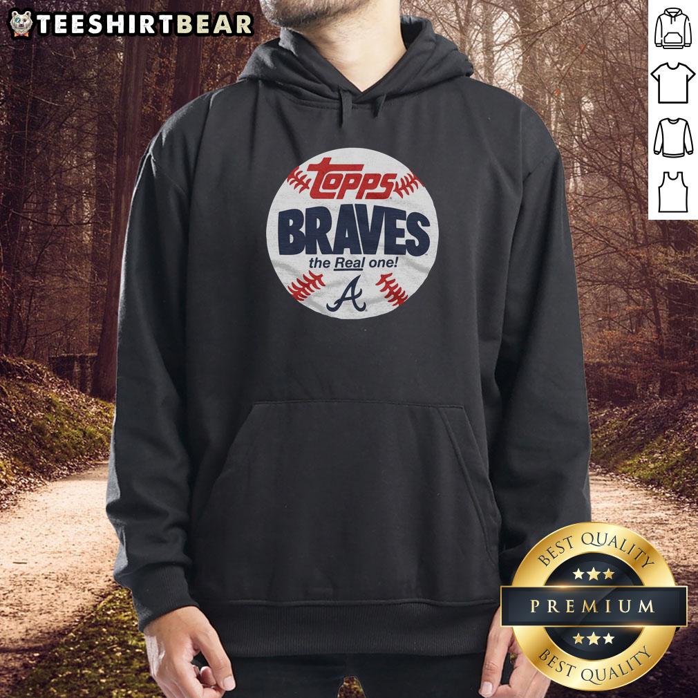 Alt Text: Original Atlanta Braves MLB X Topps Baseball The Real One Hoodie showcasing team logo and stylish design.