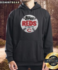 Alt Text: Original Cincinnati Reds MLB x Topps Baseball hoodie featuring the classic team logo and design.