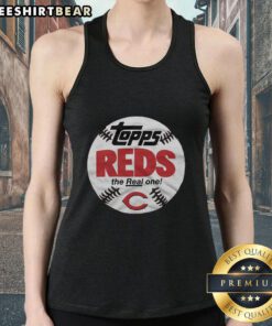 Original Cincinnati Reds MLB X Topps Baseball The Real One Tank Top featuring vintage team logo and stylish design.