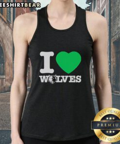 Original Minnesota Timberwolves I Heart Wolves tank top featuring vibrant team colors and stylish design for fans.