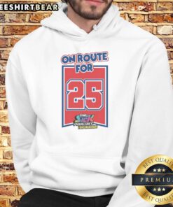 Original On Route for 25 The Sick Podcast hoodie worn by Tony Marinaro, showcasing a stylish design and podcast branding.