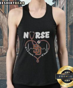 Original San Diego Padres Nurse 'It's A Work Of Heart' tank top featuring a stylish design for passionate fans.