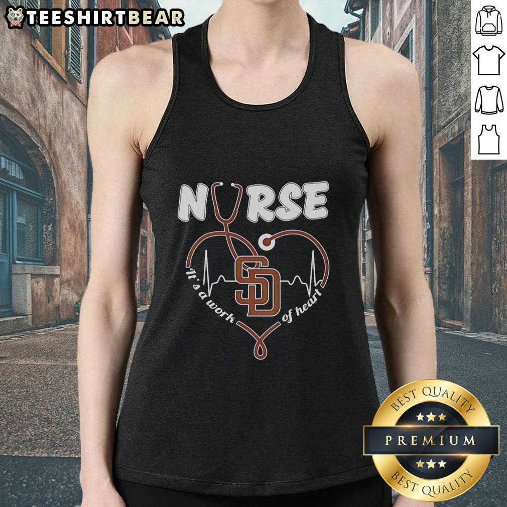 Original San Diego Padres Nurse 'It's A Work Of Heart' tank top featuring a stylish design for passionate fans.