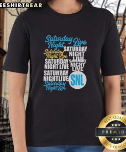 Original Saturday Night Live Repeat Ladies Tee featuring classic SNL graphics, perfect for fans of the iconic show.