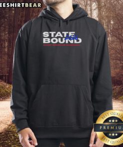 Original State Bound 2026 Bixby Spartan Baseball Hoodie in navy blue, featuring the Bixby Spartans logo and sporty design.