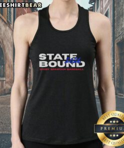 Original State Bound 2026 Bixby Spartan Baseball Tank Top in blue, perfect for fans and athletes alike.