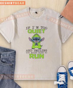 Original Stitch wearing a green hoodie with a quirky slogan t-shirt, perfect for casual style and comfort.