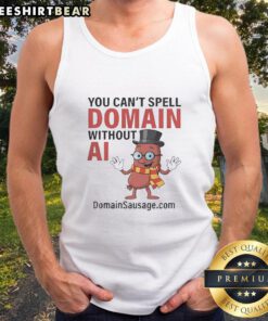 Original 'You Can't Spell Domain Without AI' tank top design in vibrant colors, perfect for tech enthusiasts and casual wear.