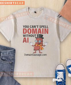 Alt Text: Original You Can't Spell Domain Without AI washed t-shirt featuring a playful design and vibrant colors.