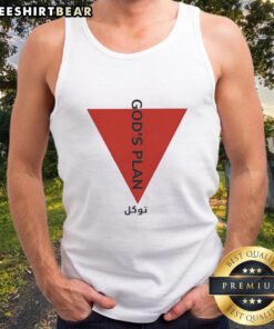 Premium Boxinton God's Plan Upside Down Red Triangle Tank Top featuring a stylish red triangle design on a tank top.