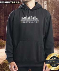 Alt Text: Premium Cleveland Cavaliers X Skyline City Player Name Hoodie showcasing team colors and stylish design.