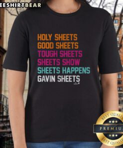 Premium Gavin Sheets ladies tee featuring a stylish design, perfect for casual wear and sports fans.