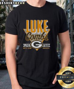 Premium Green Bay Packers Luke Combs T-Shirt from May 15-16, 2026 concert in Green Bay, WI, featuring vibrant team colors.