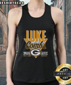 Premium Green Bay Packers tank top featuring Luke Combs for May 15-16, 2026 event in Green Bay, WI.