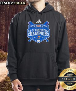 2026 Premium Kansas Jayhawks Big 12 Baseball Regular Season Champions Hoodie in blue with team logo design.