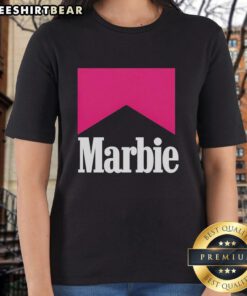 Alt Text: Premium Marbie Style Marlboro Logo Ladies Tee featuring a stylish design, perfect for casual wear and Marlboro fans.