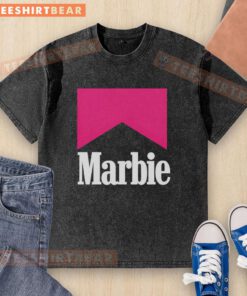 Premium Marbie Style Marlboro Logo Washed T-Shirt featuring a vintage design and soft, comfortable fabric.