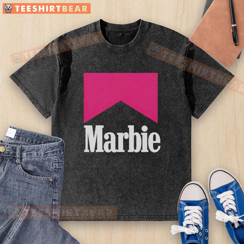 Premium Marbie Style Marlboro Logo Washed T-Shirt featuring a vintage design and soft, comfortable fabric.