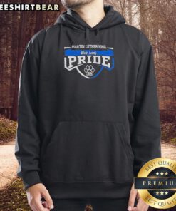 Premium Martin Luther King Blue Lions Pride 2026 class year paw print graphic hoodie design for students and alumni.