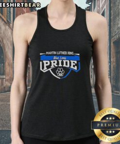Premium Martin Luther King Blue Lions Pride 2026 Class Year paw print graphic tank top for students.