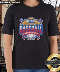 Premium NDHSAA Class A Baseball State Tournament 2026 ladies tee featuring stylish design and comfortable fit.